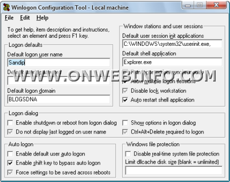 Winlogon-Configuration-Tool