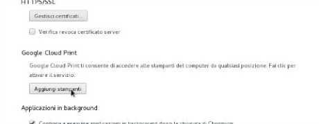 Chrome come configurare una stampante