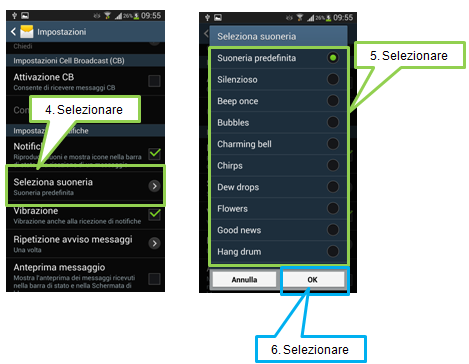 Come impostare la suoneria dei messaggi sul Galaxy S4