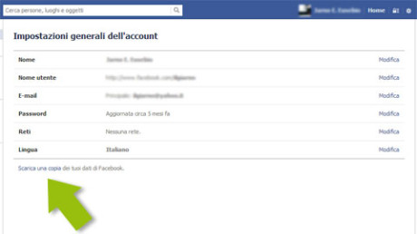 Come salvare una copia del profilo di Facebook