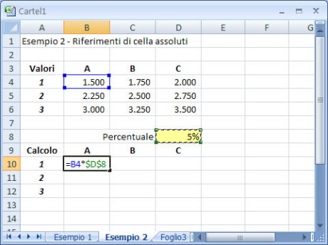 Excel visualizzare tutte le formule di un foglio di calcolo
