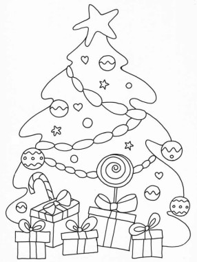 Alberi-di-Natale-da-colorare-con pacchi regalo