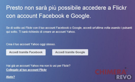 Flickr abbandona il login via Facebook e Google
