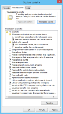 Modificare la visualizzazione di Esplora risorse