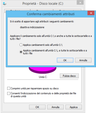 Velocizzare Windows 8  Disabilitare l’indicizzazione dei file