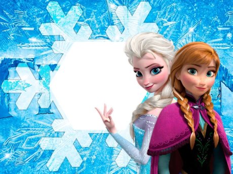 fotomontaggio con Anna ed Elsa di Frozen - il regno di ghiaccio