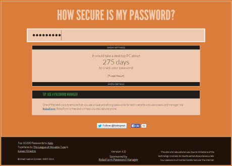 sito per verificare password